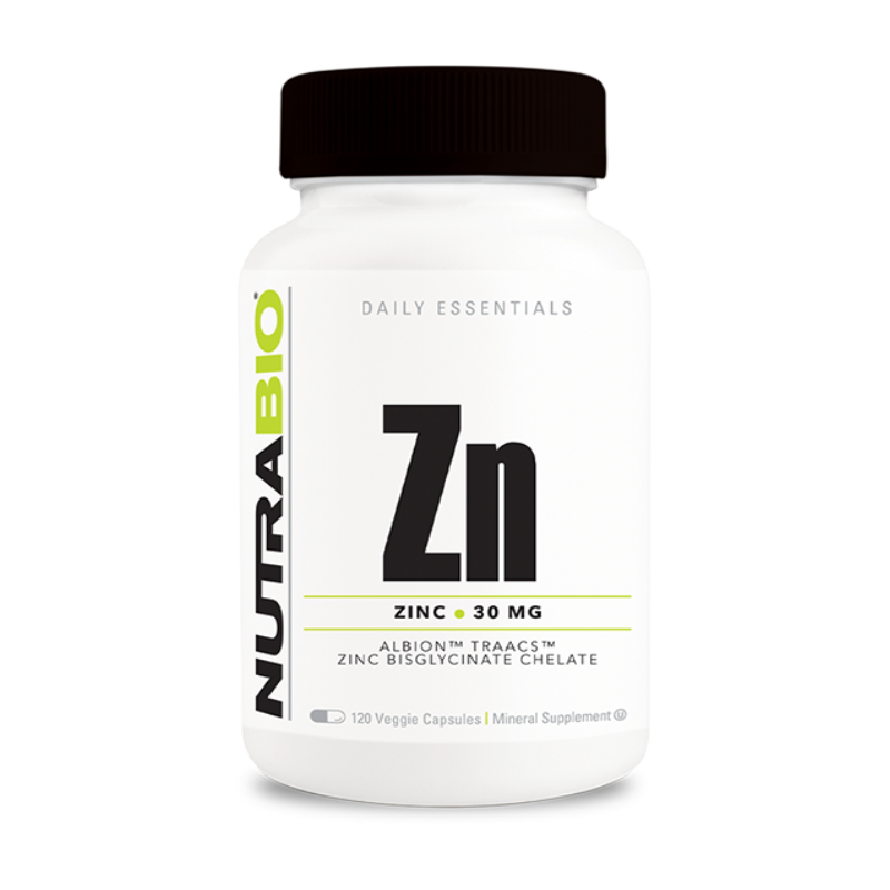 NutraBio Zinc Chelated (30mg) 120 Vegetable Capsules