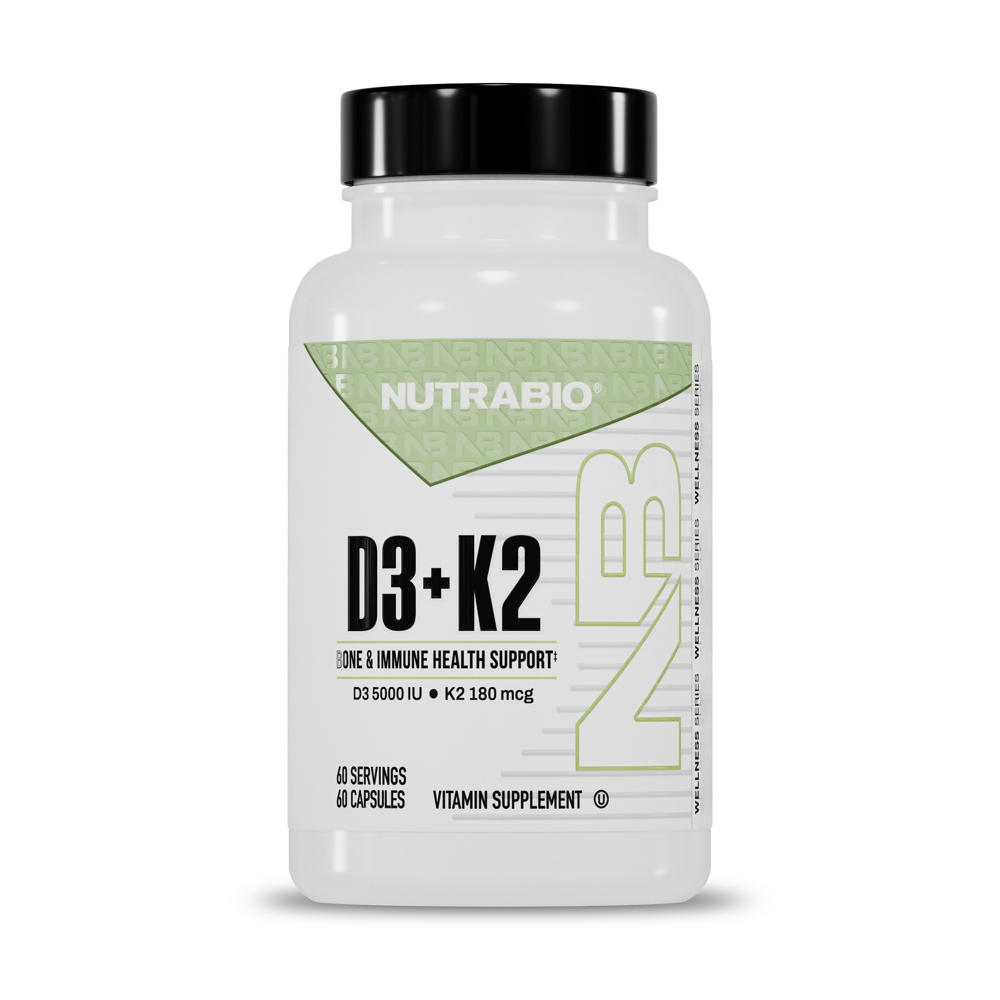 Nutrabio Vitamin D3 K2 (5000 IU D3, 180 MCG K2)