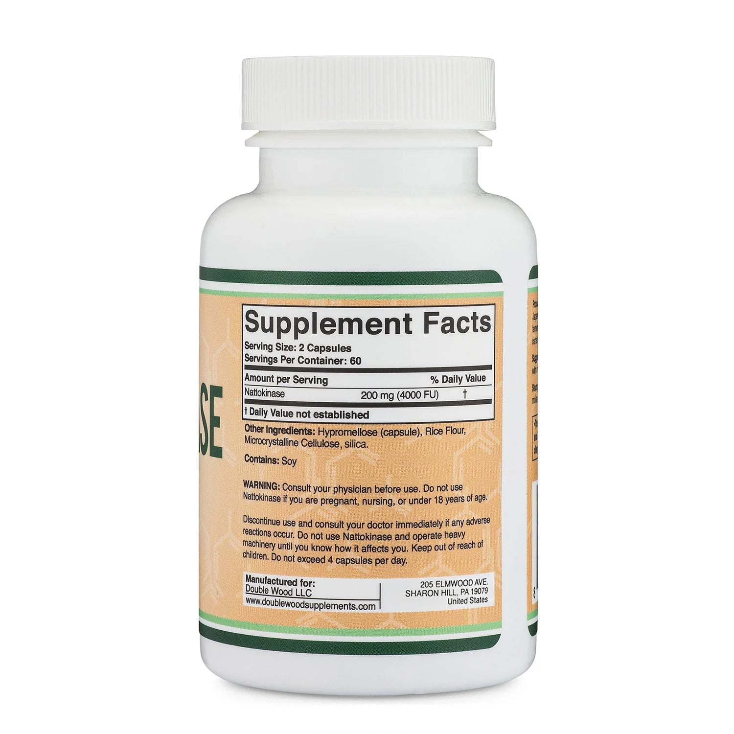 Nattokinase Supplement 4,000 FU Servings, 120 Capsules (Derived from Japanese Natto) for Cardiovascular and Blood Circulation Support by