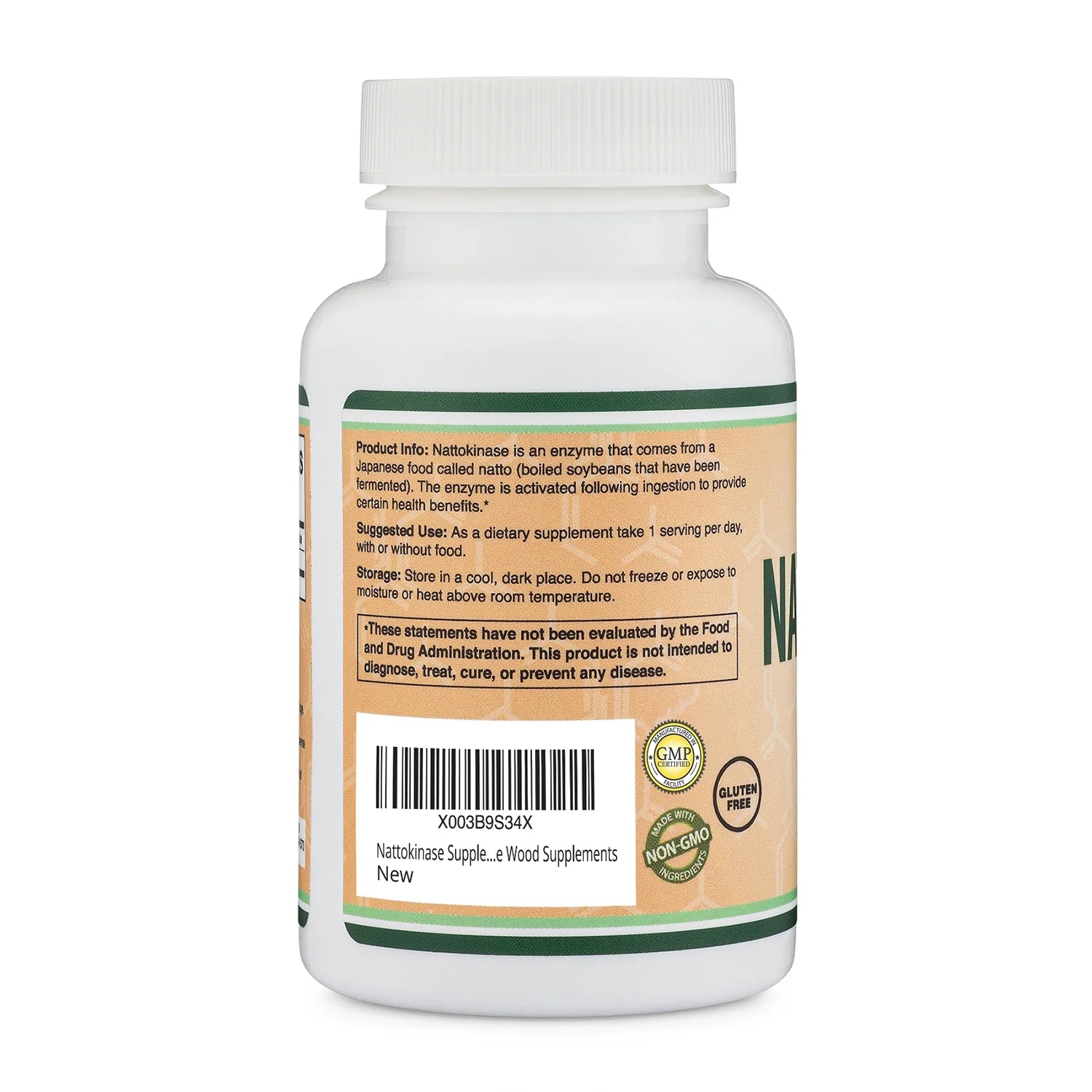 Nattokinase Supplement 4,000 FU Servings, 120 Capsules (Derived from Japanese Natto) for Cardiovascular and Blood Circulation Support by