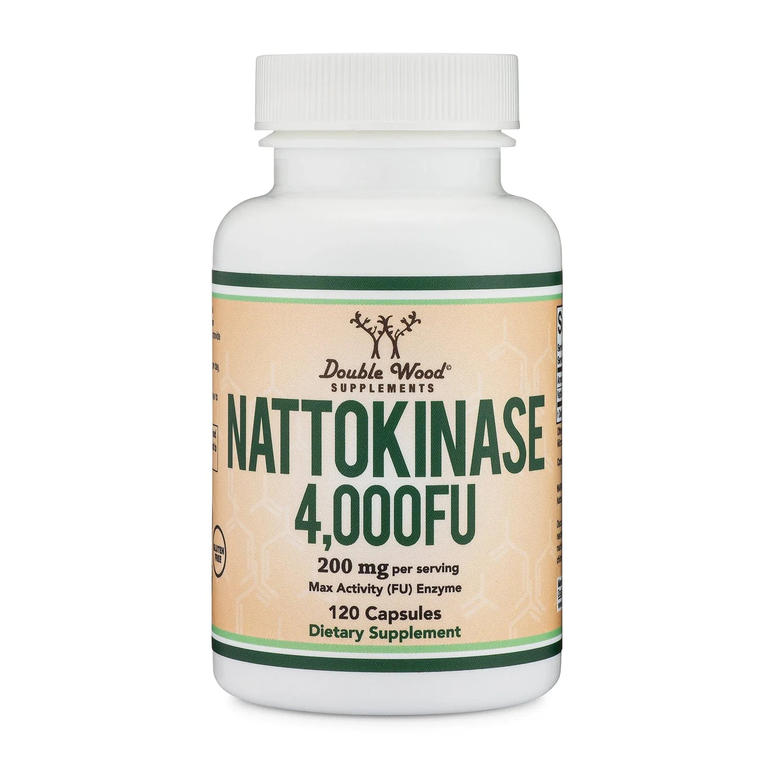 Nattokinase Supplement 4,000 FU Servings, 120 Capsules (Derived from Japanese Natto) for Cardiovascular and Blood Circulation Support by